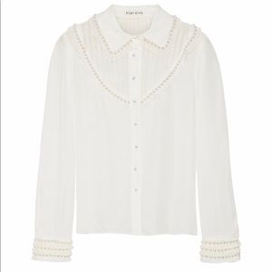 - NWT Alice + Olivia Noreen Pearl Blouse Small